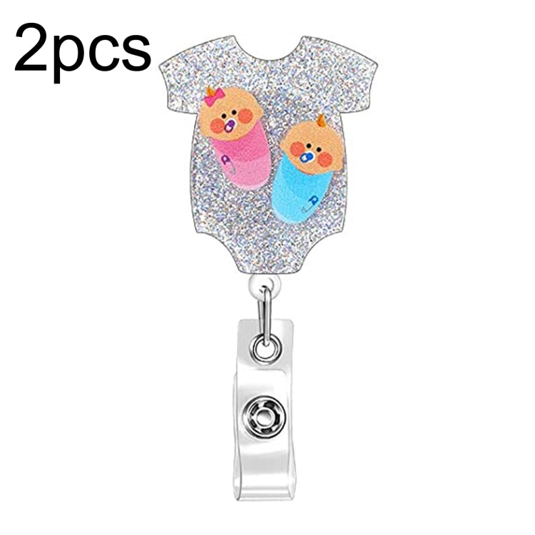 2pcs 65cm Retractable Pull Badge Reel Kristall-Acryl Name Tag Card Badge Holder — Footprint