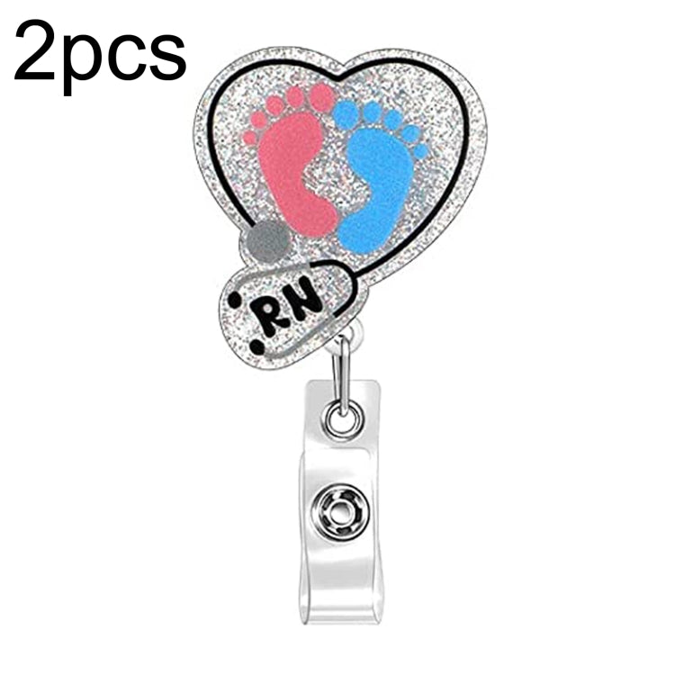 2pcs 65cm Retractable Pull Badge Reel Kristall-Acryl Name Tag Card Badge Holder — Baby