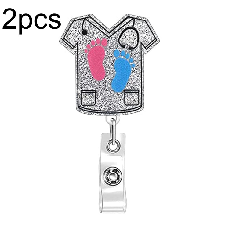 2pcs 65cm Retractable Pull Badge Reel Kristall-Acryl Name Tag Card Badge Holder — Aspirate