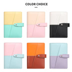 A6 YMX-012 PU Leather Budget Binder Notebook Macaron Color Matching Handbook — Macaron Color (Yellow+Light Green)