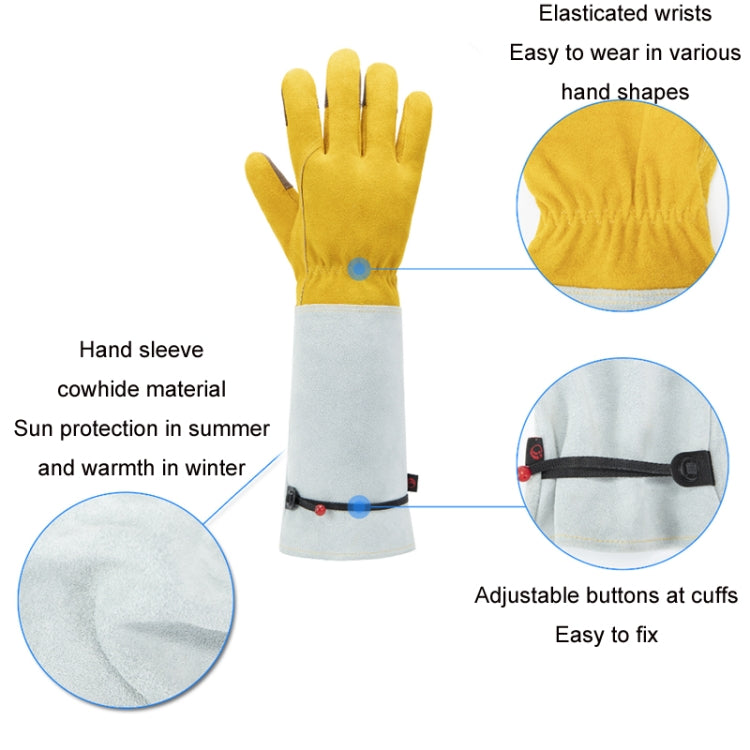 Leather Extended Thick Gardening Gloves Welder Work Gloves