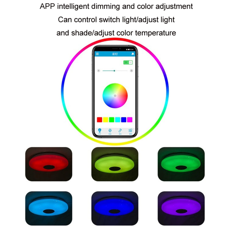 Remote Control Bluetooth LED Ceiling Lamp RGB Music Rhythm Color Changing Lamp — view 4