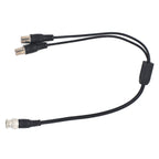 SZ015 BNC Male To 2xFemal Communication Cables VCR Coaxial Video Cable, Cable Length:0.42m