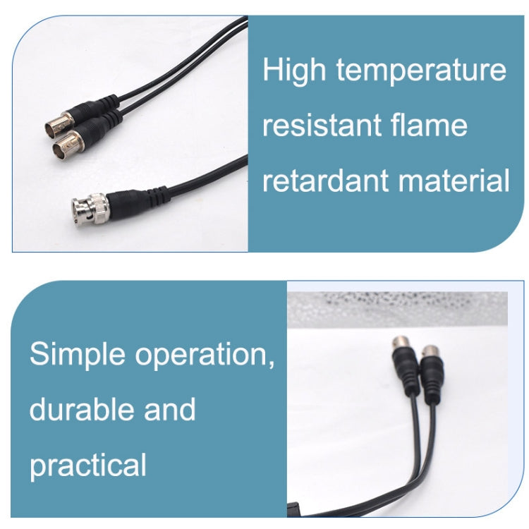 SZ015 BNC Male To 2xFemal Communication Cables VCR Coaxial Video Cable, Cable Length:0.42m
