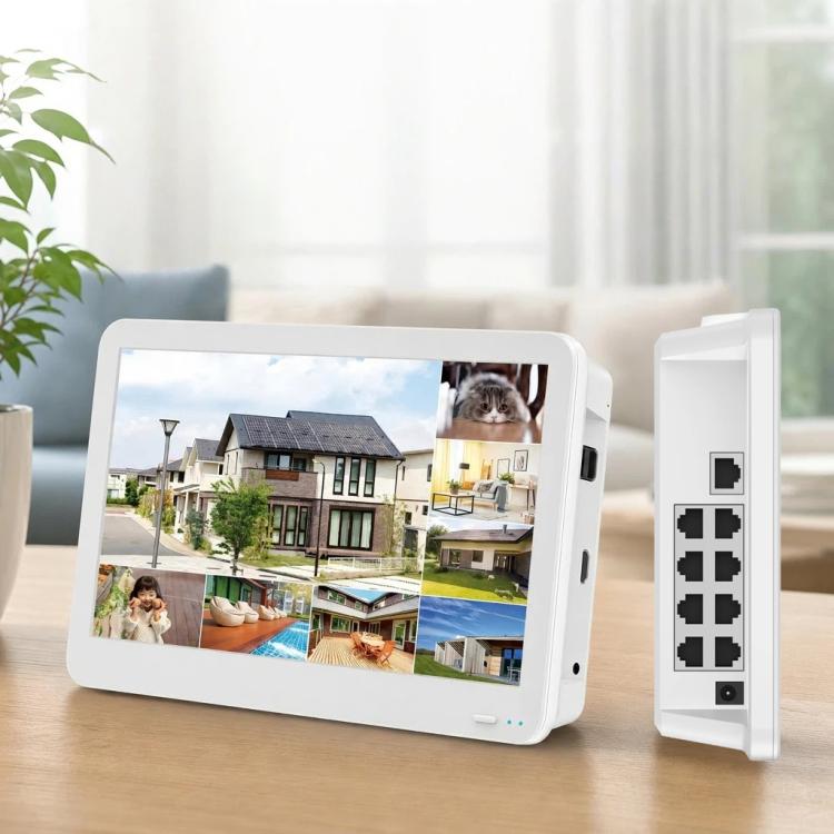 4K 8MP POE NVR With 11.6-Inch Monitor H.265 Network Video Recorder For Security Camera System