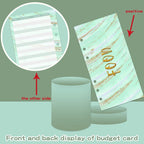 A6 Crocodile Pattern PU Leather Loose-Leaf Binder Budget Notebook Cash Envelope Organizer — Bean Green