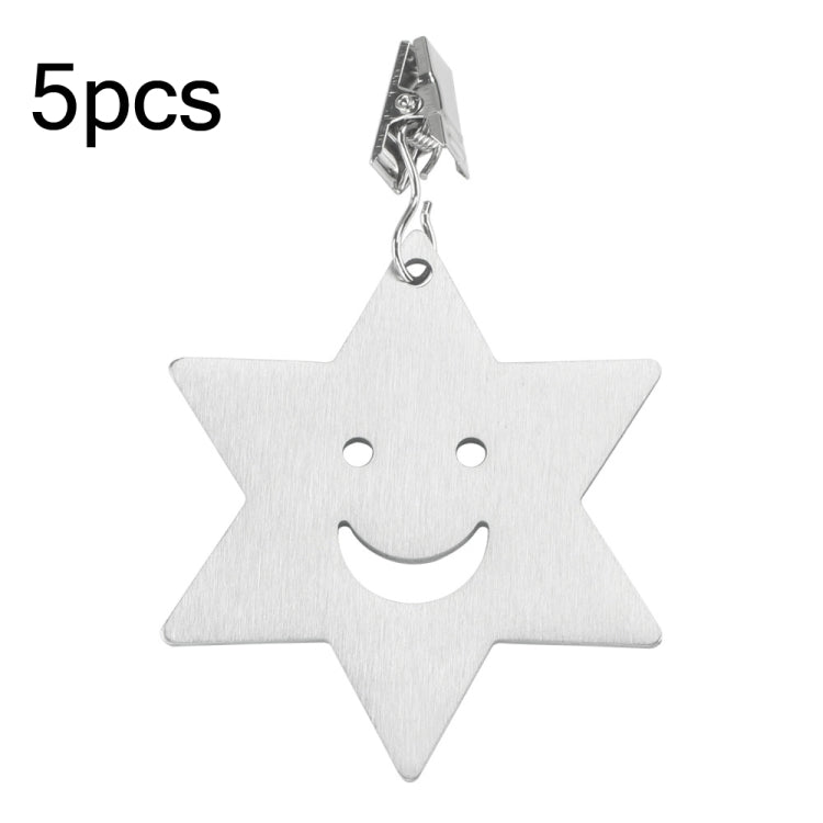 5pcs Stainless Steel Tablecloth Clip Windproof Tablecloth Weights Hanger — Flower