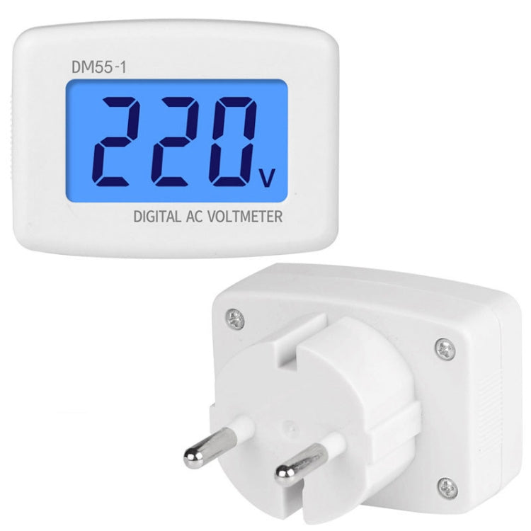 DM55-1 AC 110V- 220V LCD Digital Voltmeter Voltage Tester Detector Meter — DM55-1 US Plug