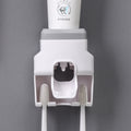 2pcs 2 In 1 Wall-mounted Automatic Toothpaste Squeezer Toothbrush Holder
