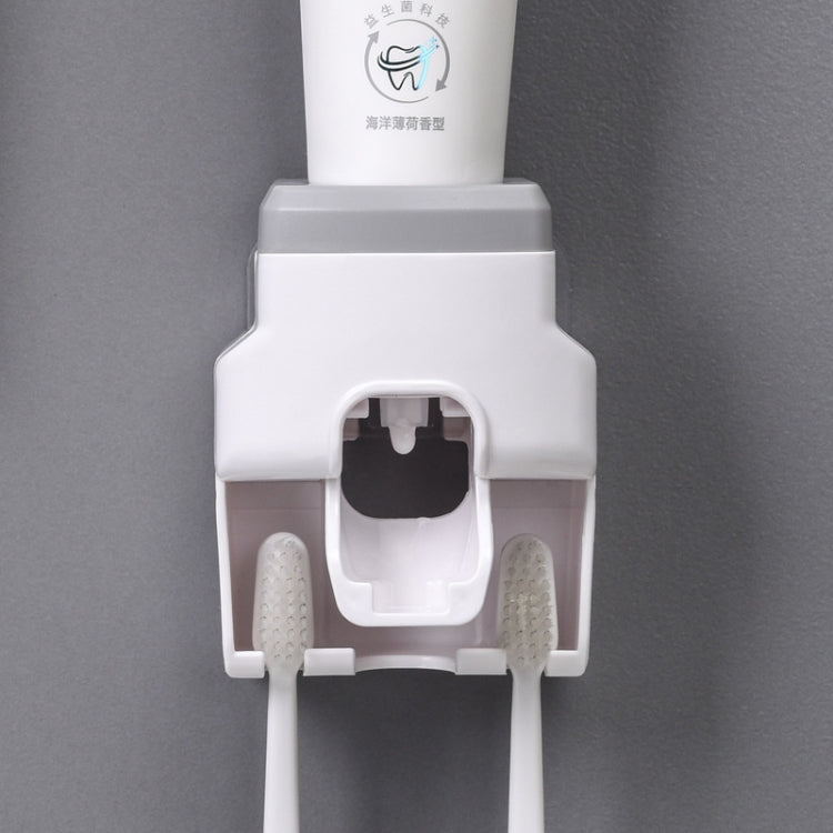 2pcs 2 In 1 Wall-mounted Automatic Toothpaste Squeezer Toothbrush Holder