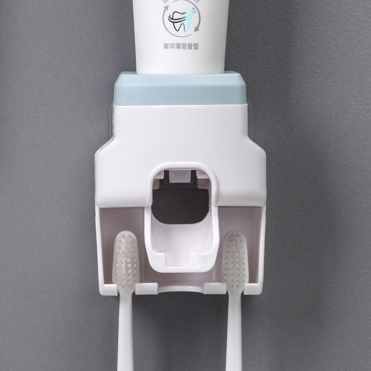 2pcs 2 In 1 Wall-mounted Automatic Toothpaste Squeezer Toothbrush Holder — White