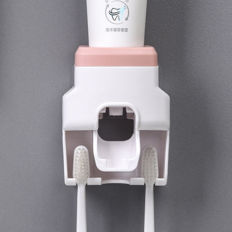2pcs 2 In 1 Wall-mounted Automatic Toothpaste Squeezer Toothbrush Holder — Blue