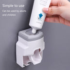 2pcs 2 In 1 Wall-mounted Automatic Toothpaste Squeezer Toothbrush Holder — view 7