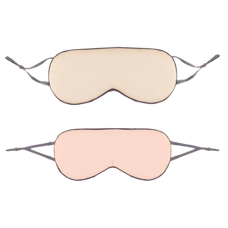 2pcs Double-sided Sleep Eye Mask Elastic Bandage Travel Eyeshade — Beige+Sky Blue