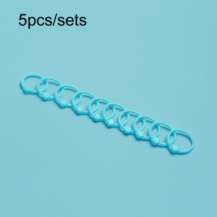 5sets Loose Leaf Single Ring Lock Stationery Key Ring — HYH-15 Pink