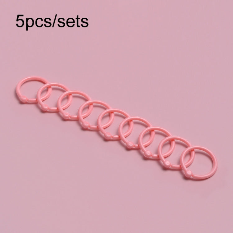 5sets Loose Leaf Single Ring Lock Stationery Key Ring — HYH-15 Light Blue