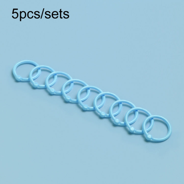 5sets Loose Leaf Single Ring Lock Stationery Key Ring — HYH-24 Pink
