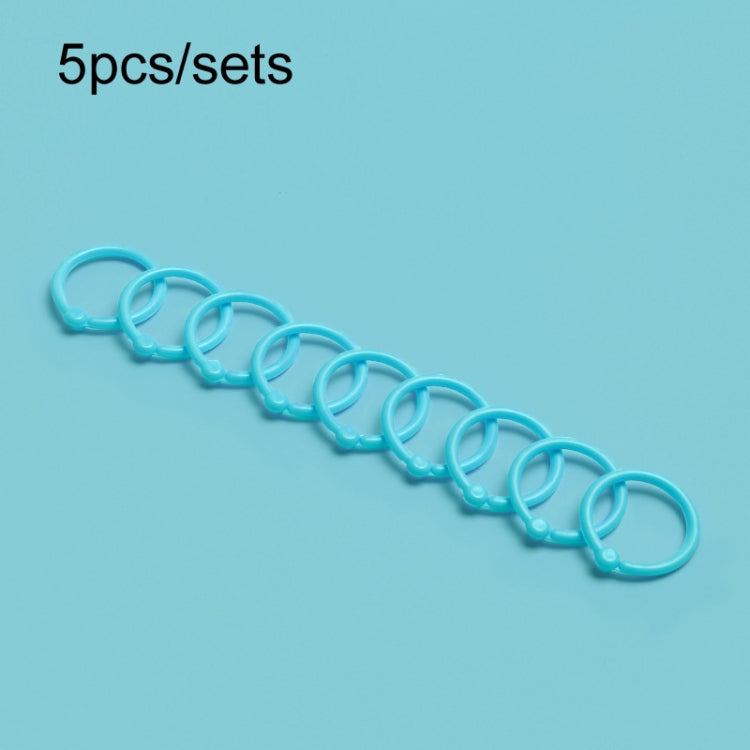 5sets Loose Leaf Single Ring Lock Stationery Key Ring — HYH-24 Yellow