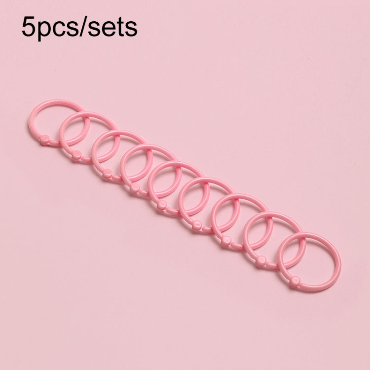 5sets Loose Leaf Single Ring Lock Stationery Key Ring — HYH-24 Light Blue