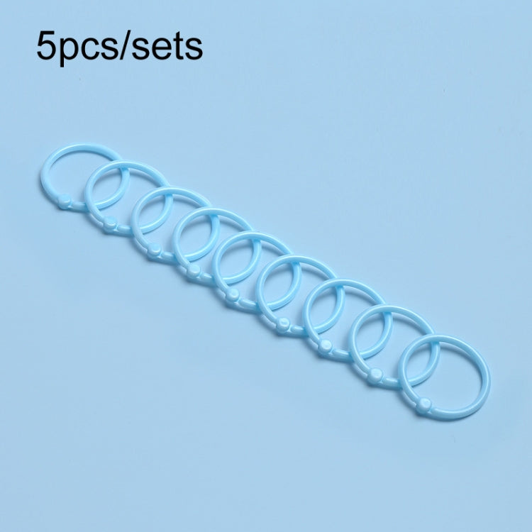 5sets Loose Leaf Single Ring Lock Stationery Key Ring — HYH-30 Pink