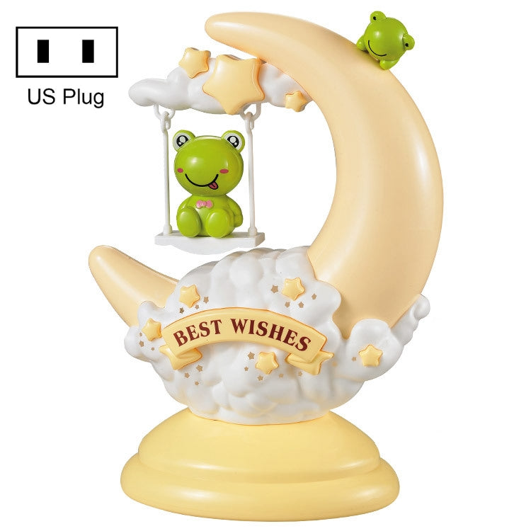 GOELONG Cartoon Moon Table Lamp Children Room Animal Night Light, Plug: — Frog