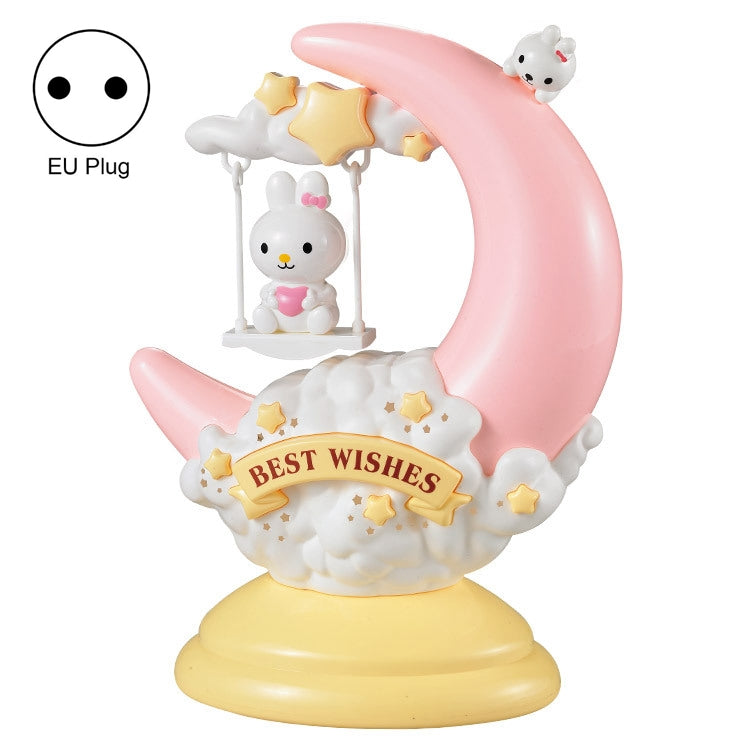 GOELONG Cartoon Moon Table Lamp Children Room Animal Night Light, Plug: — US Plug