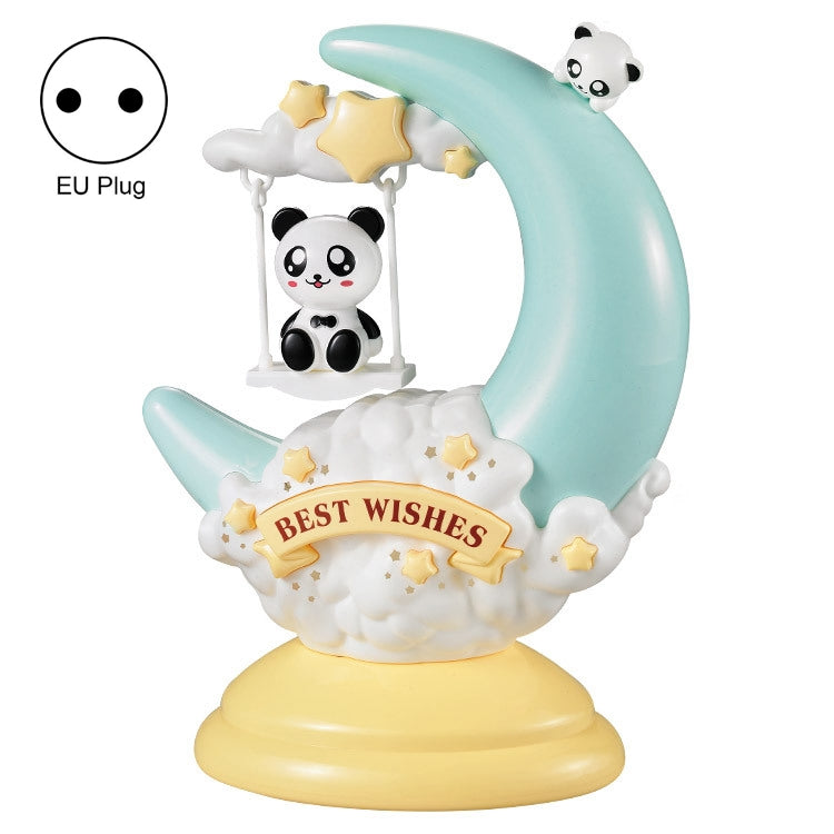 GOELONG Cartoon Moon Table Lamp Children Room Animal Night Light, Plug: — Panda
