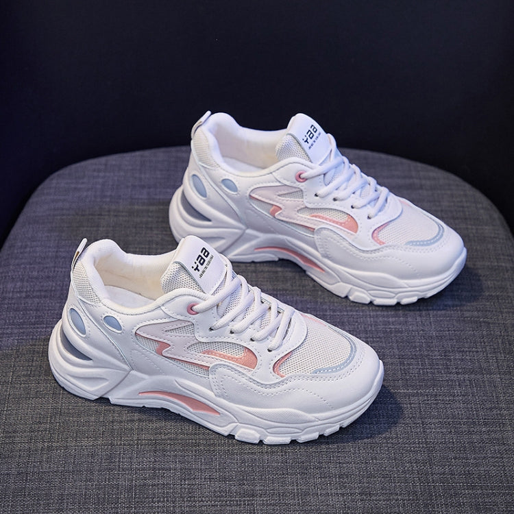 811-1 Spring Breathable Casual Shoes Leather-paneled Mesh Ladies Sports Shoes — view 17