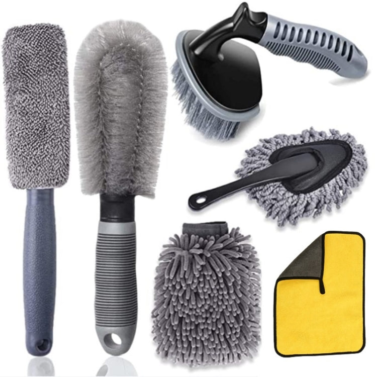 6pcs/Set Gloves Dusting Tire Brush Car Cleaning Brush Set