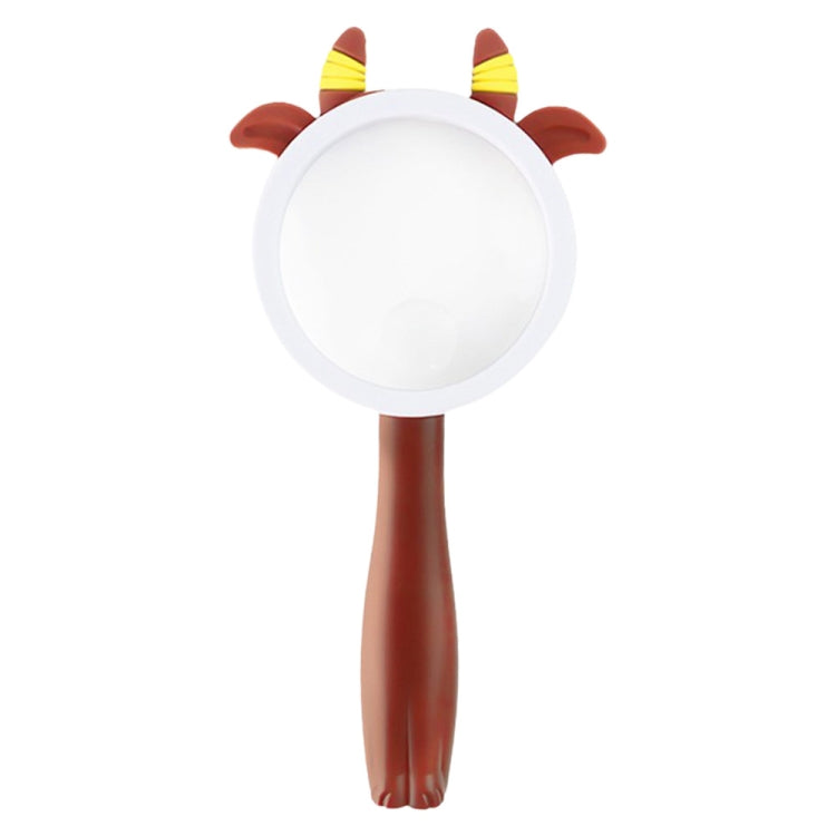 2275 5X/10X Cartoon Animal Handheld Children Science Experiment Magnifying Glass — Pink Rabbit