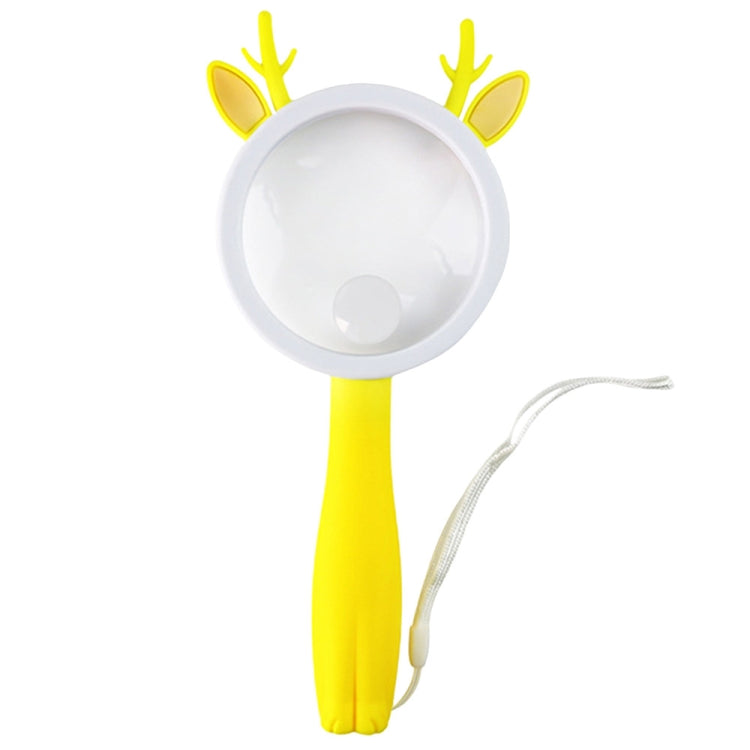 2275 5X/10X Cartoon Animal Handheld Children Science Experiment Magnifying Glass — Coffee Calf