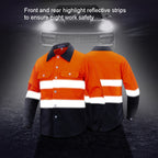 Pure Cotton Long-sleeved Reflective Clothes Overalls Work Clothes — Orange Top
