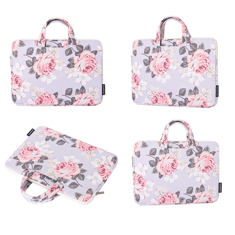 H40-B01 White Rose Pattern Laptop Case Bag Computer Liner Bag With Handle — view 10