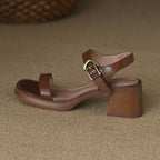 Summer Platform Mid Heel Open Toe Sandals — 34