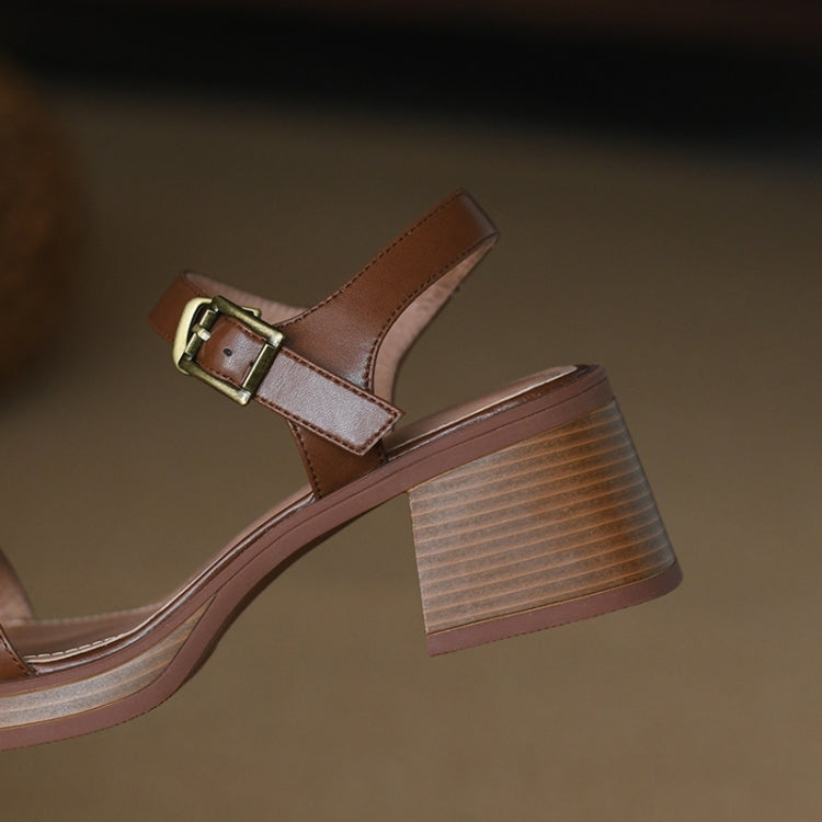 Summer Platform Mid Heel Open Toe Sandals — 36