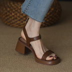 Summer Platform Mid Heel Open Toe Sandals — 37