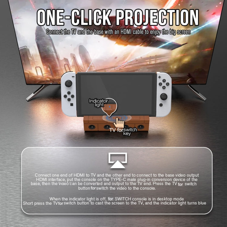 For Nintendo Switch / Switch OLED / NGC SW450 Handle Converter Multi-Function Charging Base Screener