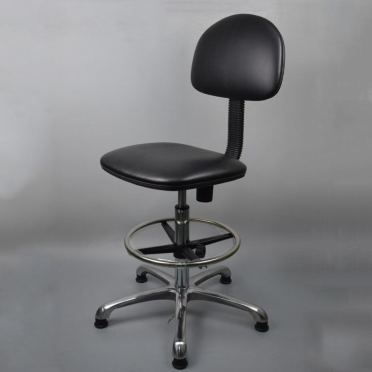 Anti-static Chair Liftable Adjustable Stool PU Leather Backrest Chair With Footrest, Spec:
