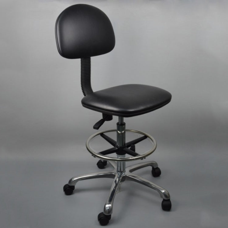 Anti-static Chair Liftable Adjustable Stool PU Leather Backrest Chair With Footrest, Spec: — Fixed Foot Cup 600-800mm
