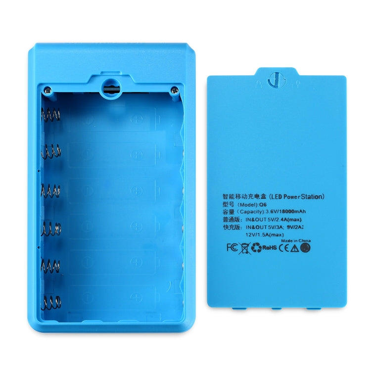 Q6 Removable 6 Sections 18650 Battery Box Charger Case, Style: — Red