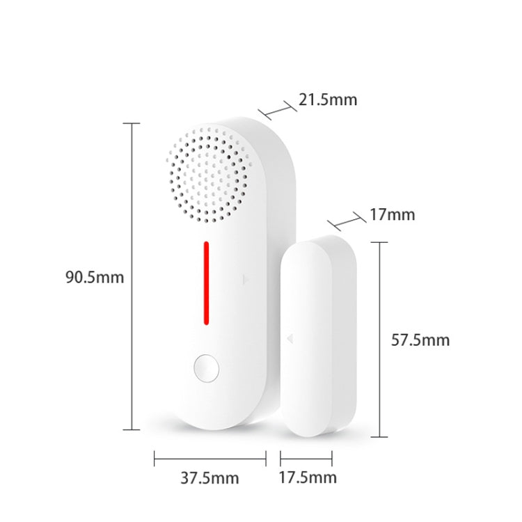 Tuya WiFi Sound And Light Door Magnetic Doors Windows Alarm Scene Linkage APP Reminder — Sound And Light Door Magnetic Sensor