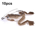 HENGJIA FO100 10pcs Anti-Hanging Bottom Floating Frog Black Fish Fake Bait Thunder Frog Bait