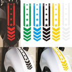 10pcs Motorcycle Car Fender Reflective Sticker Modified Decorative Waterproof Sticker — Arrow Star (Colorful Laser)