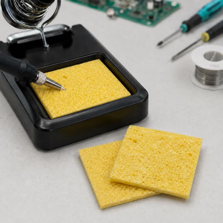 Soldering Iron Tin Remover Cleaning Cotton Wood Pulp Sponge, Spec: Thin Square 6x6cm