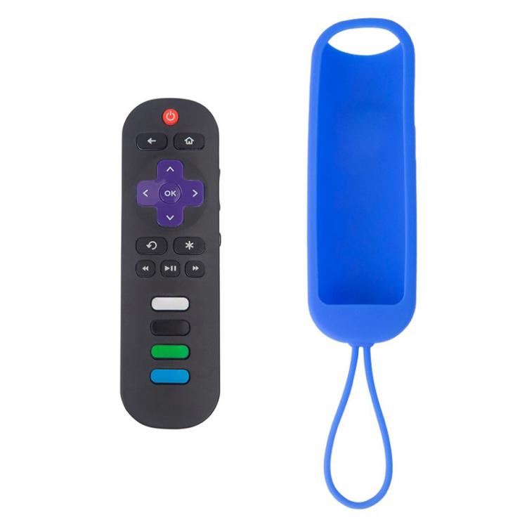 For TCL Roku RC280/RC282 2pcs Oval Remote Control Silicone Case — Blue