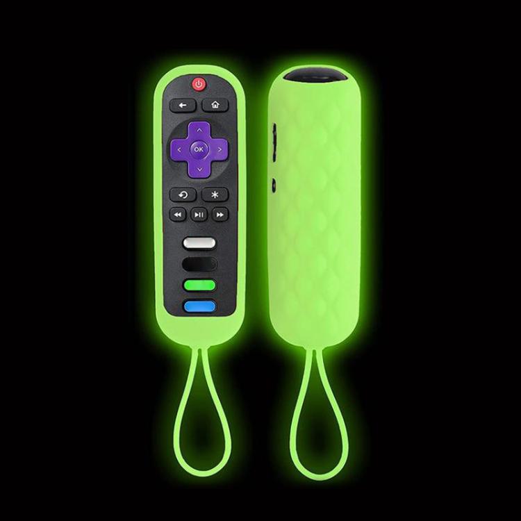 For TCL Roku RC280/RC282 2pcs Oval Remote Control Silicone Case — Luminous Blue
