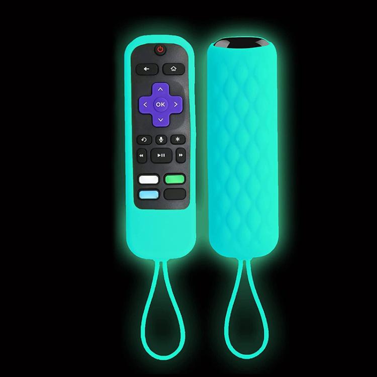 For TCL Roku 3600R/3900/Voice RCAL7R 2pcs Remote Control Silicone Case — Luminous green
