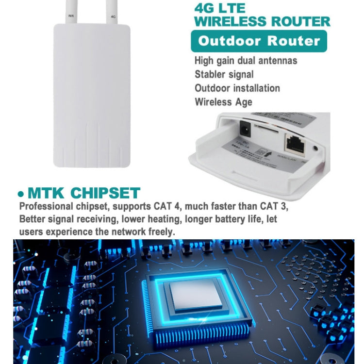 4G LTE Router CPE Outdoor Waterproof Mobile Router Triple Network, EU Plug