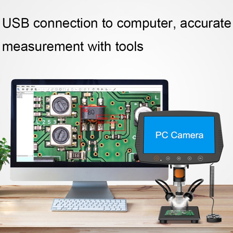 HD Circuit PCD Board Inspection And Maintenance Digital Microscope, 1000X 9-Inch