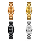 BINBOND N321 Square Temperament Metal 30M Waterproof Quartz Watch